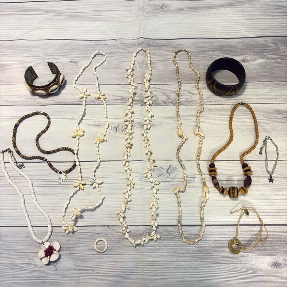 Lot Jewelry - Jewelry Lot of 11 Items Bohemian Boho Beach Jewelry Necklaces Bracelets Ring